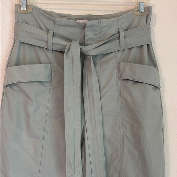 A New Day High Waisted Wide Leg Khaki Sage Women’s Tie Belt Boho Pants Sz 8 - Picture 3 of 12